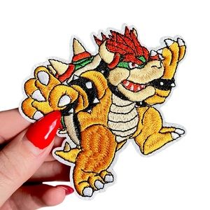 Bowser Large Mario Game Mario Kart Villain Iron-On Patch New Clothing Accessory